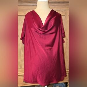 Torrid Satin Cowl Neck Short Sleeve Blouse